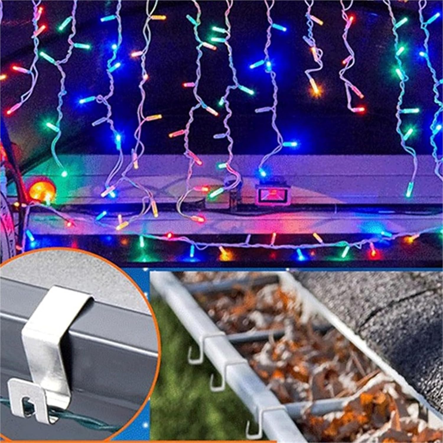 Gutter Light Hook 150pcs Gutter Hooks Holiday Lights Outside Decoration for Home