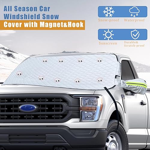 Miniatura 10 de Cubierta magnética para parabrisas de automóvil, cubierta magnética para parabrisas para nieve, parasol para parabrisas delantero de automóvil,
