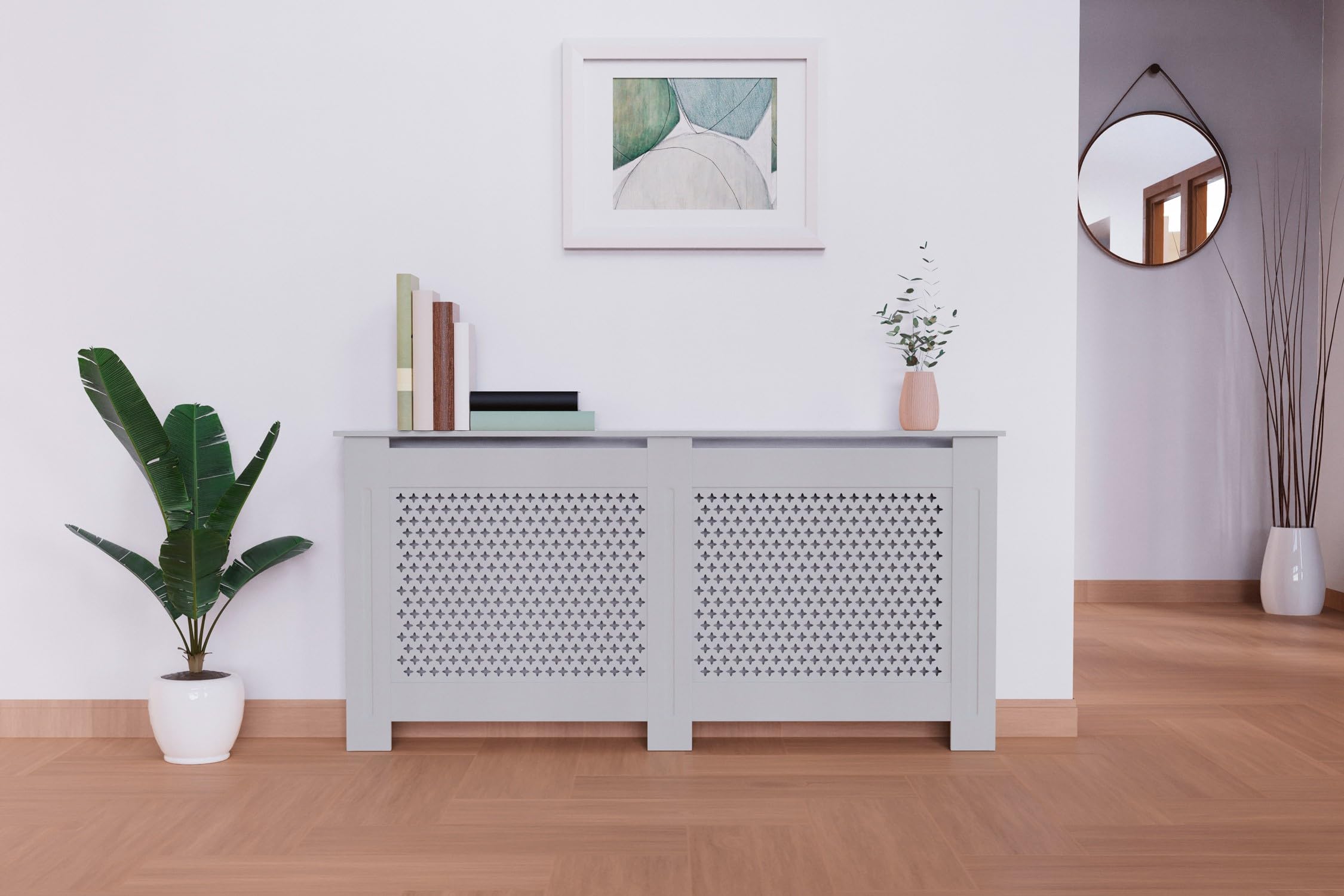 Moonia Cache radiateur en bois Windsor gris - 172 cm