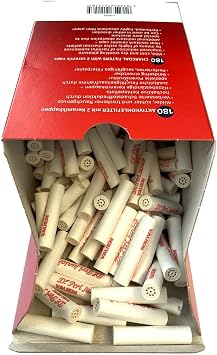 VAUEN Dr. Perl Junior 9mm Charcoal Pipe Filters, 180 Count Value Pack