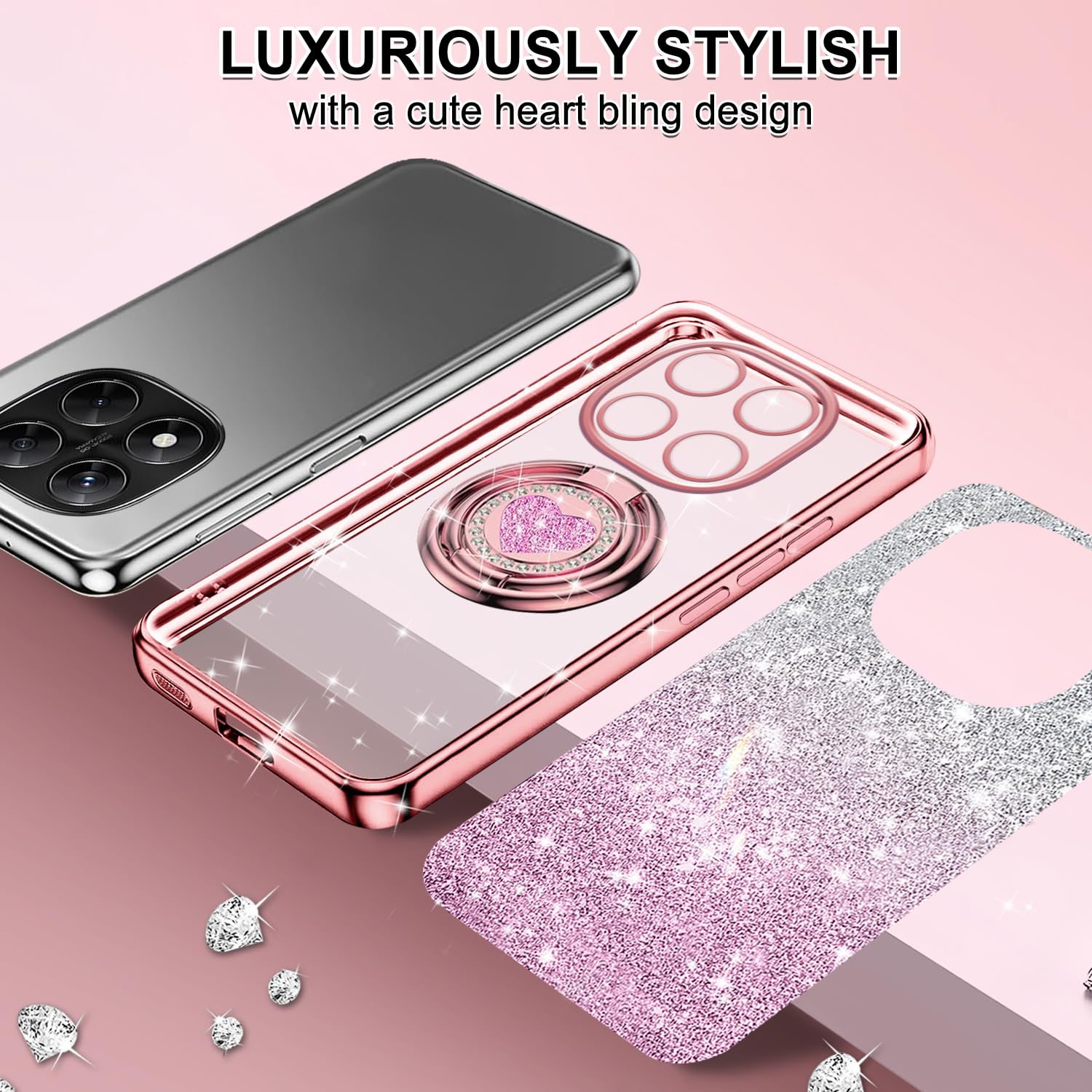 TVVTPU Cover per Xiaomi Redmi Note 14 Pro 5G / Poco X7 5G con Cordino e Anello