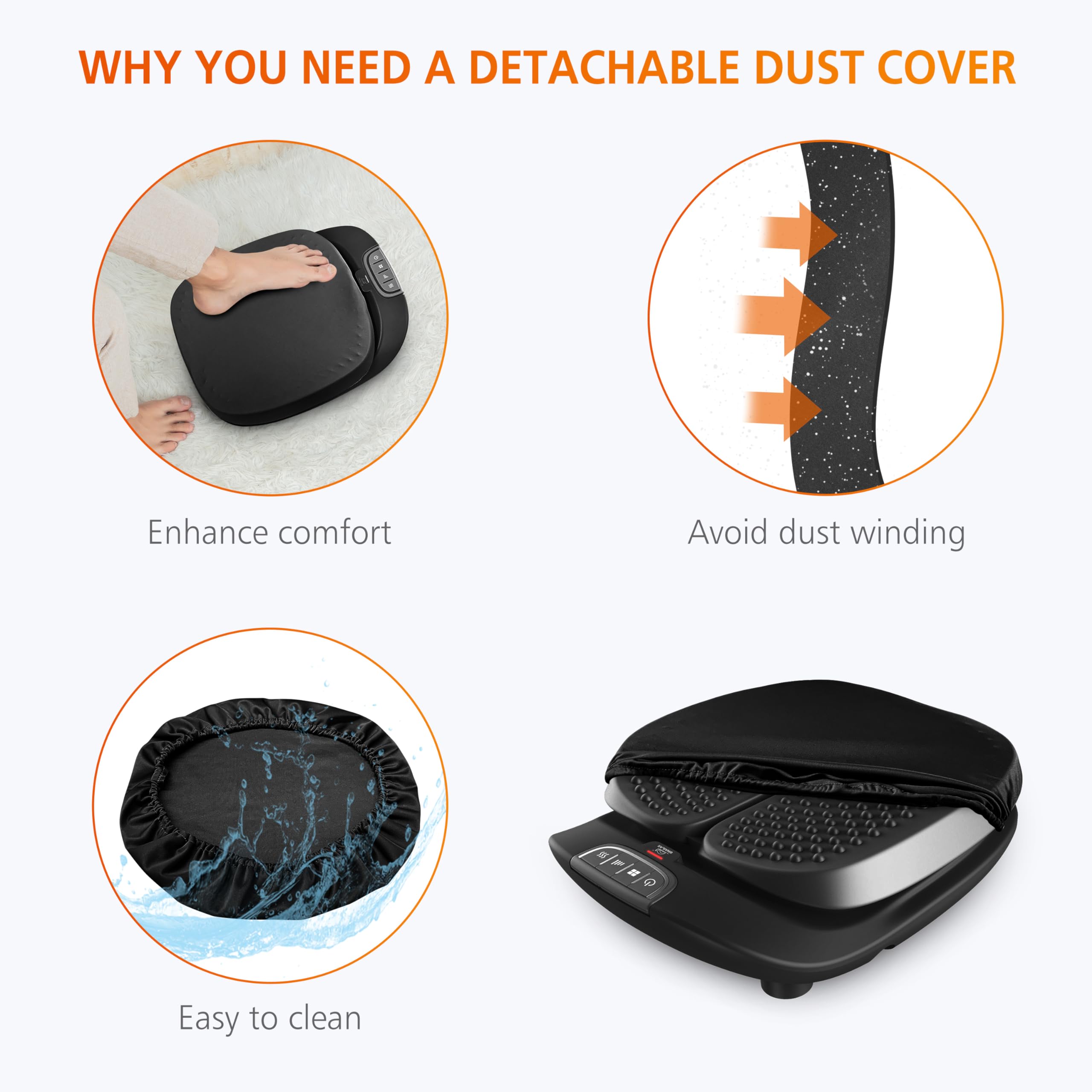 Snailax Fußmassagegerät mit Vibration und Wärme, elektrische Fußmassagegerät mit Fernbedienung, Massagegerät für Fußmassage Schwarz, Geschenke