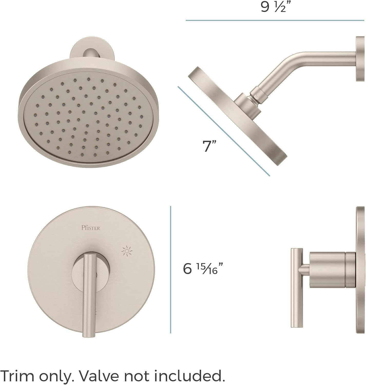 Polished Chrome Wall Mounted Rain Shower Faucet Set