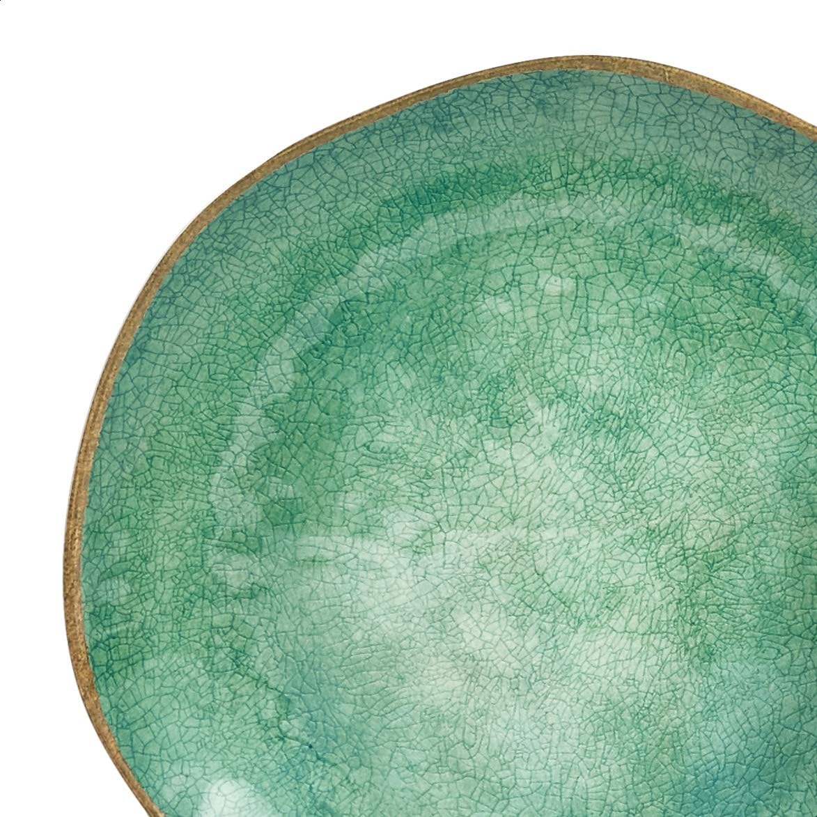  |  Basics 12-Piece Melamine Dinnerware Set - Service for 4, Teal Weathered Crackle: Dining & Entertaining