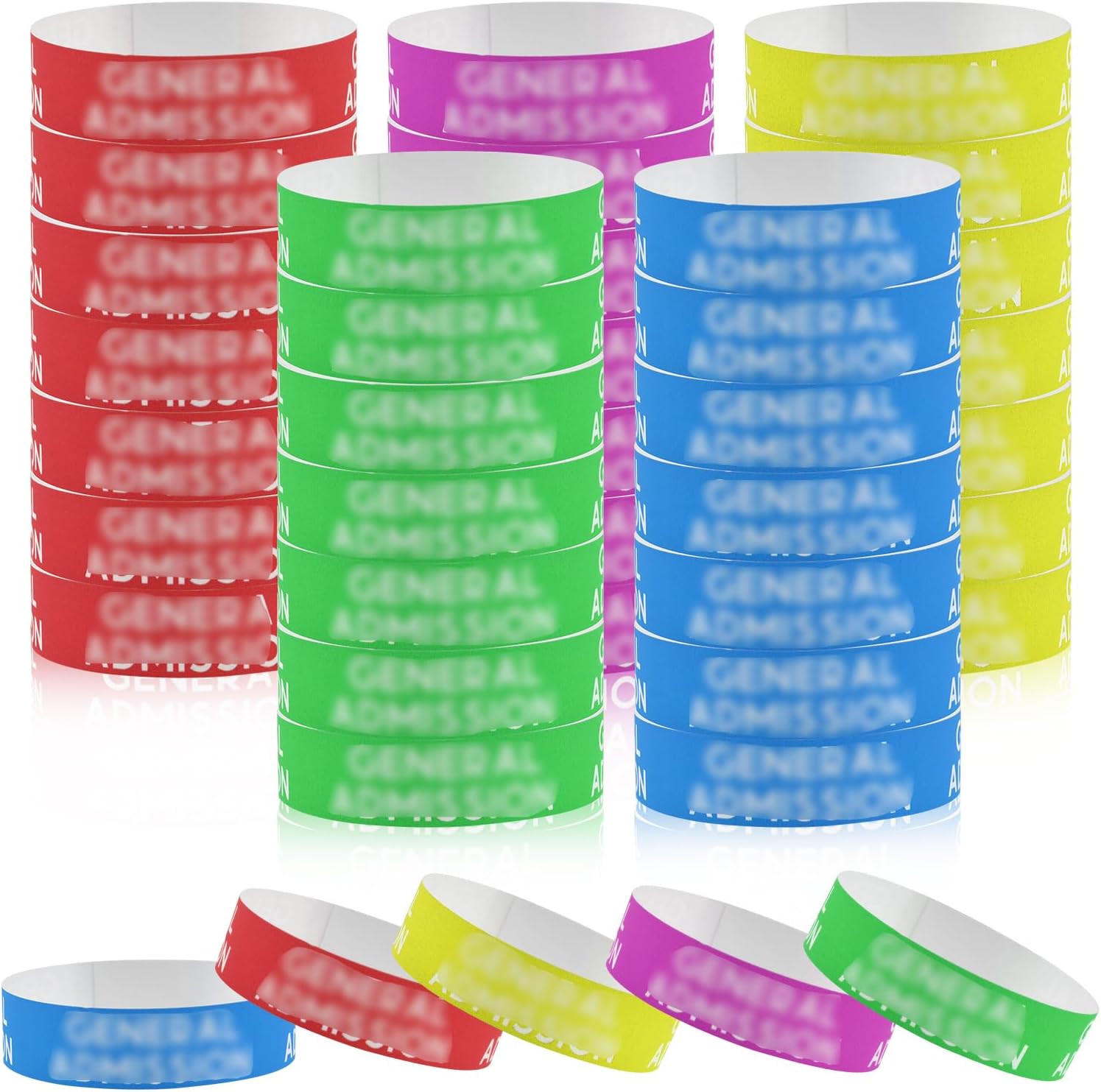 500 Pieces General Admission Colored Wristbands Paper