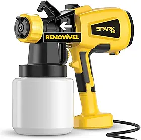 Pistola de Pintura Elétrica Pulverizadora 450w Profissional SparkBr 1000ml Pintura Residencial e Hobby (Amarelo 220v)