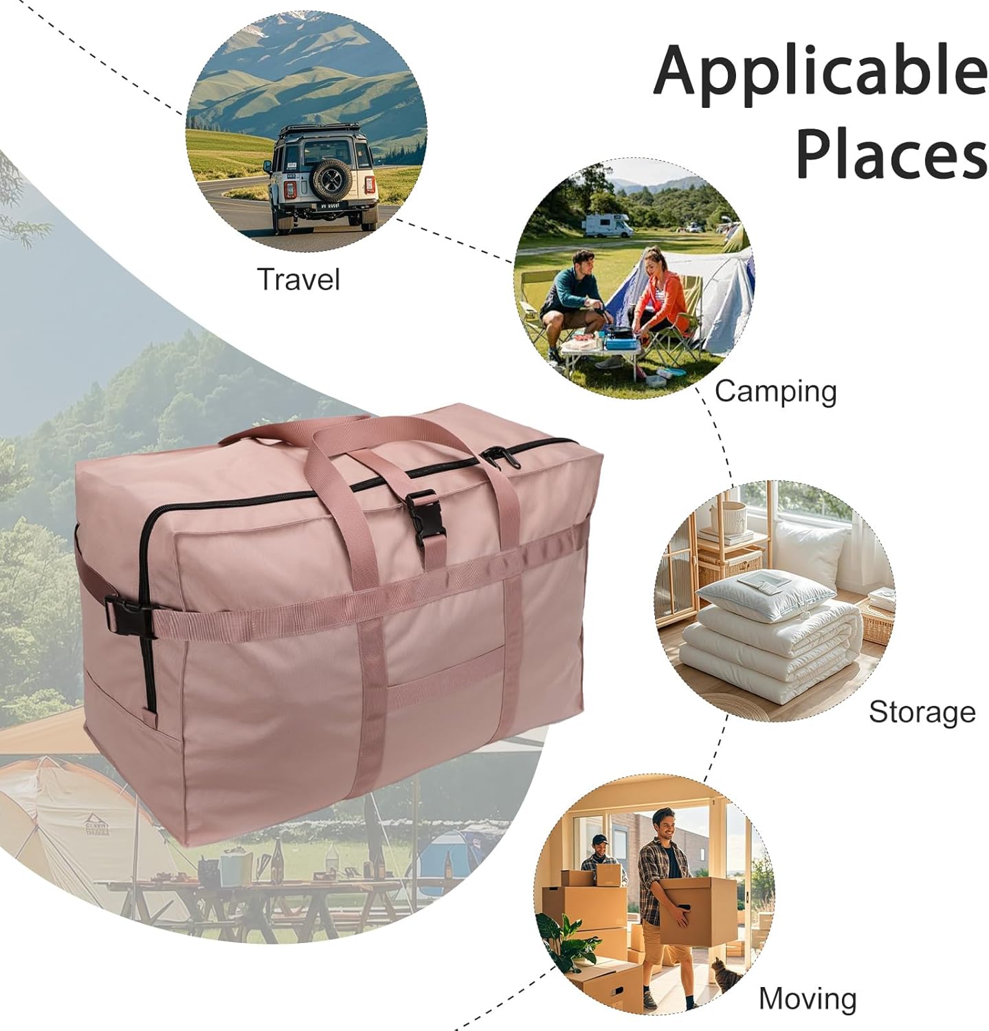120L Travel Duffel Bags Extra Large Foldable Duffel Bag Weekend Overnight Storage Luggage for Airline Camping Moving Sport