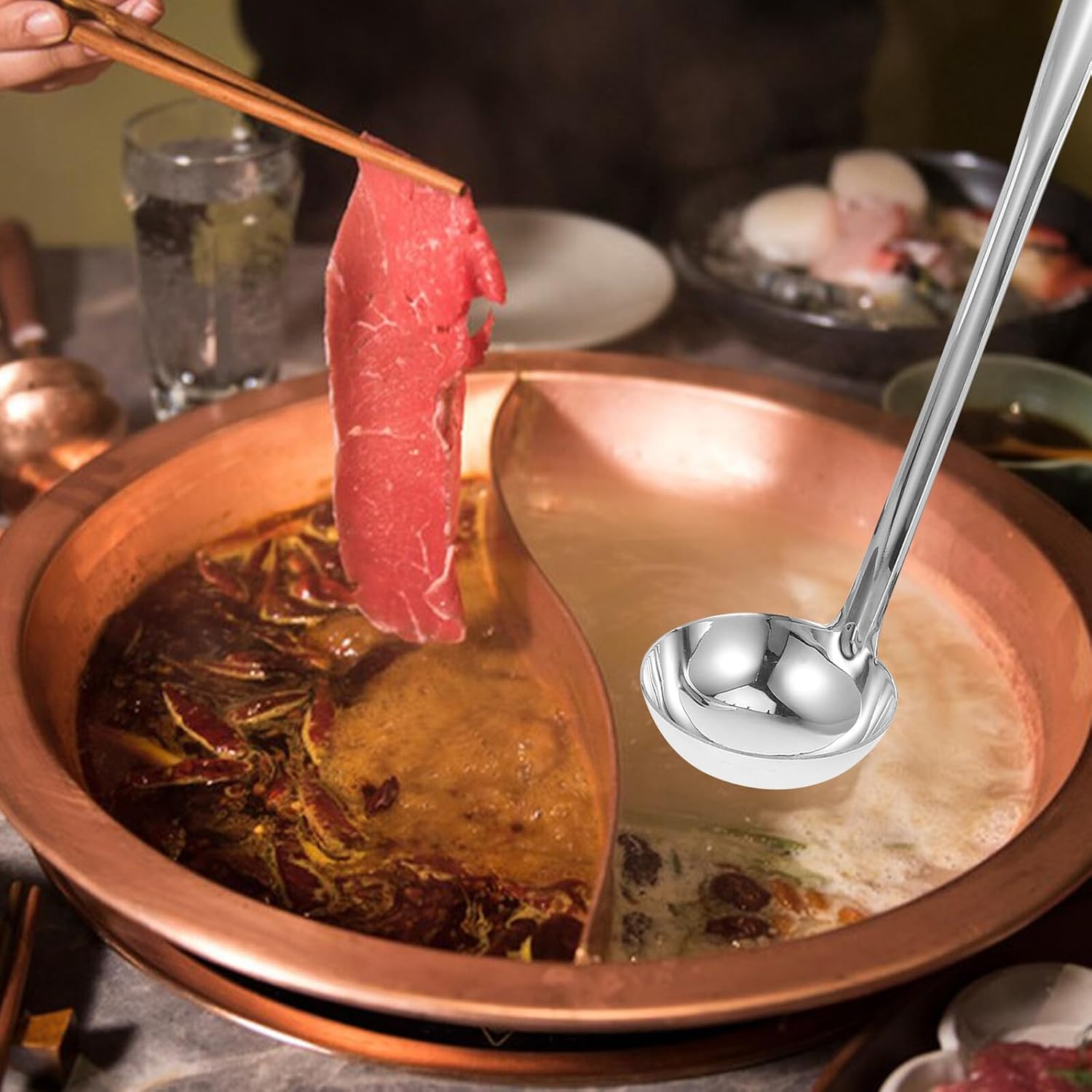 Stainless Steel Soup Ladle with Long Handle for Cooking and Serving