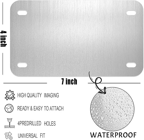 Miniatura 2 de Placa de matrícula frontal personalizada de 7 x 4 pulgadas, placas de matrícula personalizadas para ruedas eléctricas, vagones, cuatrimotos,