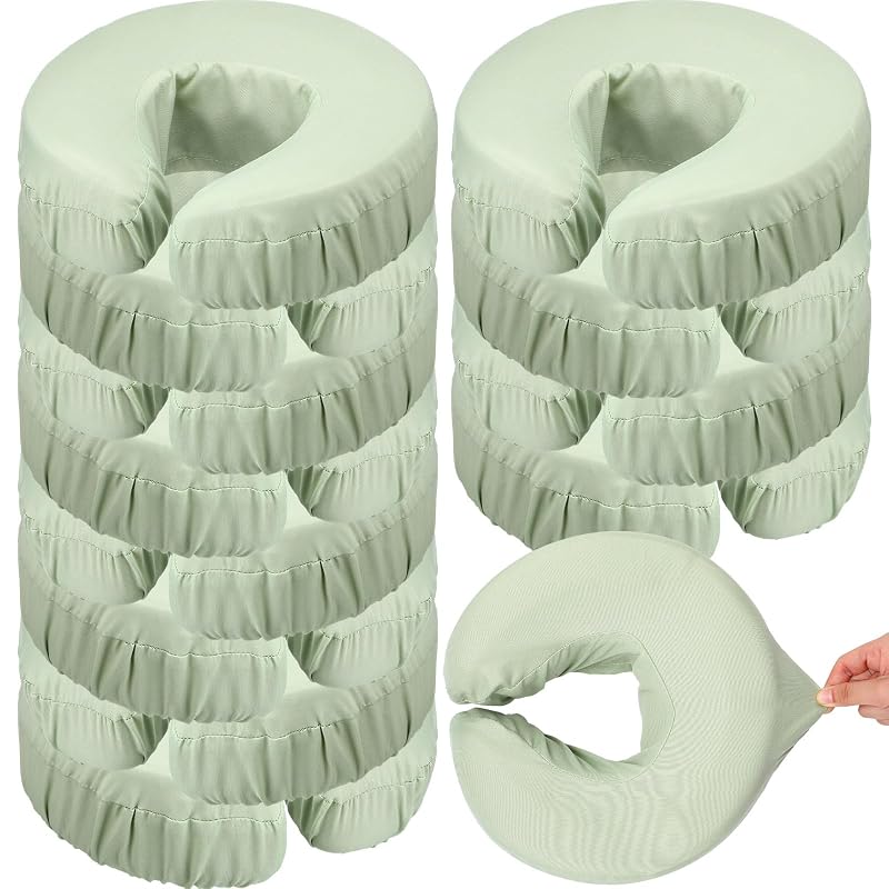 Tatuo Capas para Apoio de Rosto de Maca de Massagem em Microfibra Sage, Pacote com 12