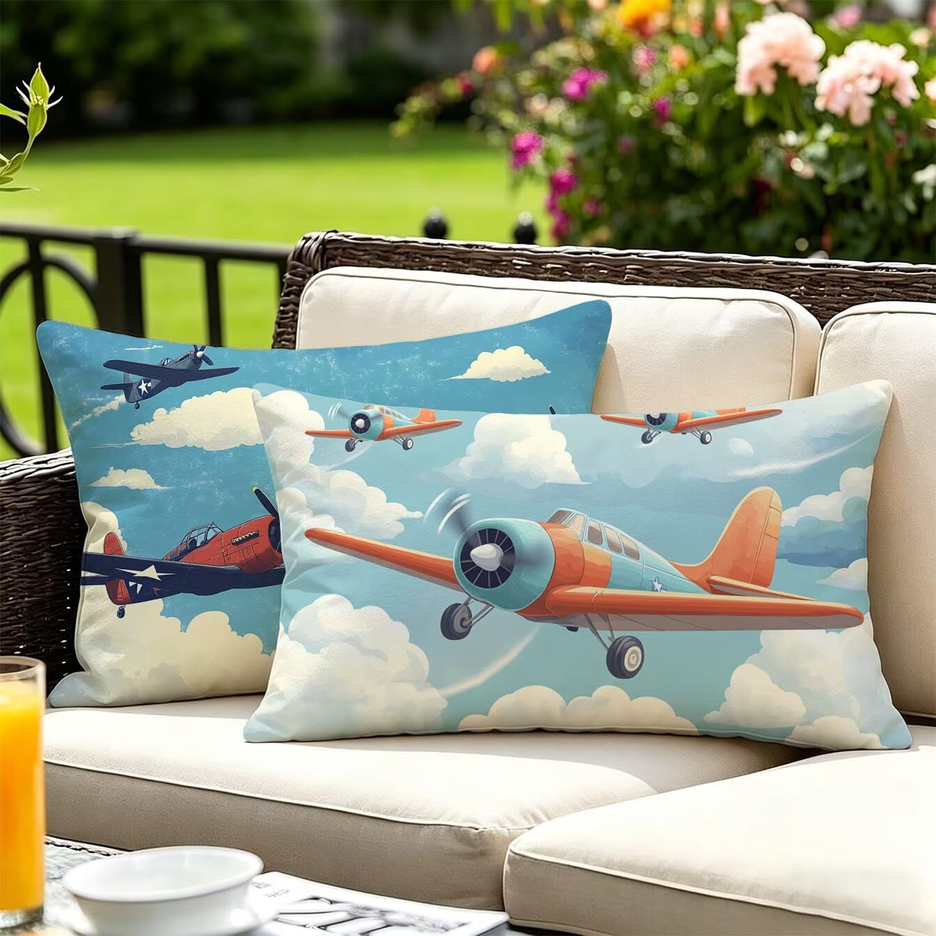 Housse Coussin 50x90 Lot de 2 Velours Coussin Canape Bleu v-518