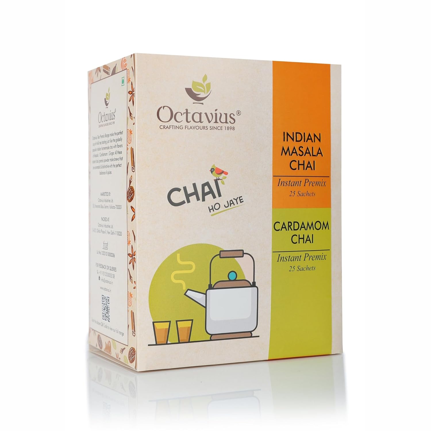 Octavius Indian Masala & Cardamom Ready Tea Economy Pack (2 in 1) – 50 Sachets,?750 Grams Octavius Indian Masala & Cardamom Ready Tea Economy Pack (2 in 1) – 50 Sachets,?750 Grams
