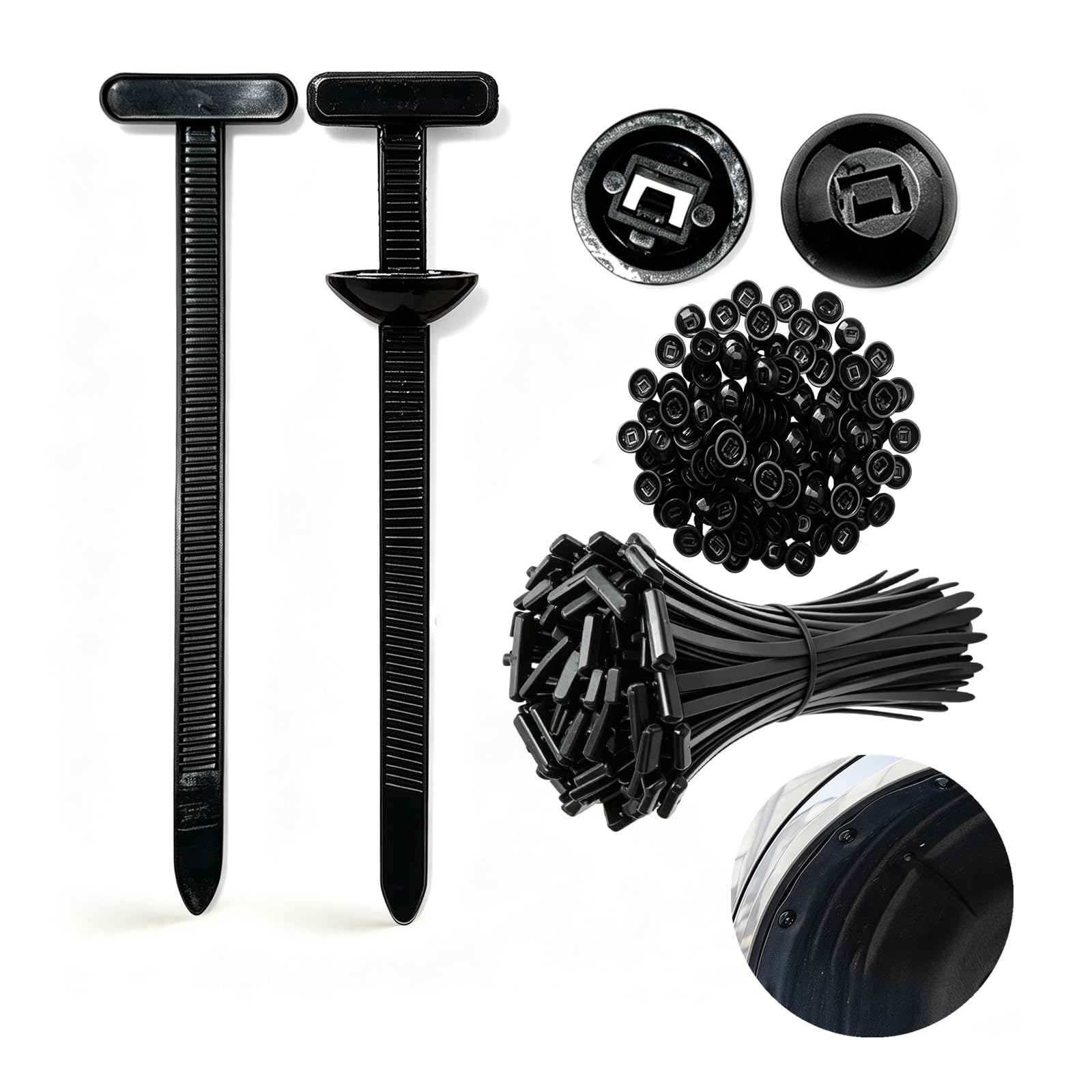 Cloxtralon 200 Stück Universal Zip ties, Hochwertige Nylon Cable ties mit Pin Knopf Design für Schnellfixierung, Ideal für Tägliche Reparaturen, Auto Reparaturen, Haushaltsaufgaben und Kabelmanagement
