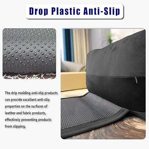 Miniatura 3 de Almohada para reposacabezas con relleno de algodón perlado, cojín antideslizante para reposacabezas reclinables, sofás y sofás de dos plazas (negro)