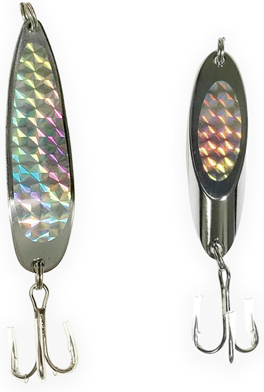 Crocodile & K-Spoon Fishing Lures 3oz, 12 Pcs Chrome-Plated, for Saltwater & Freshwater Casting, Includes Heavy-Duty Hook Setup