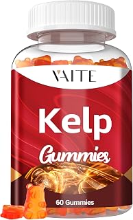 Kelp Supplement 1000mg – Iodine Formula with Fucus, Marine Trace Minerals, Seaweed-Derived Plant-Based Gummies, Vegan-Friendly, Gluten-Free, Non-GMO, 60 Chewables for Women and Men, Daily Use