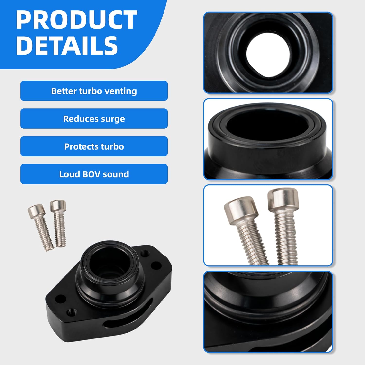 Turbo Blow Off Valve Adapter Compatible with Ford F-150 EcoBoost 2.7L / 3.5L (2013–2018), Performance Turbocharger Upgrade, Intercooler Pressure Relief Valve Replacement Accessory