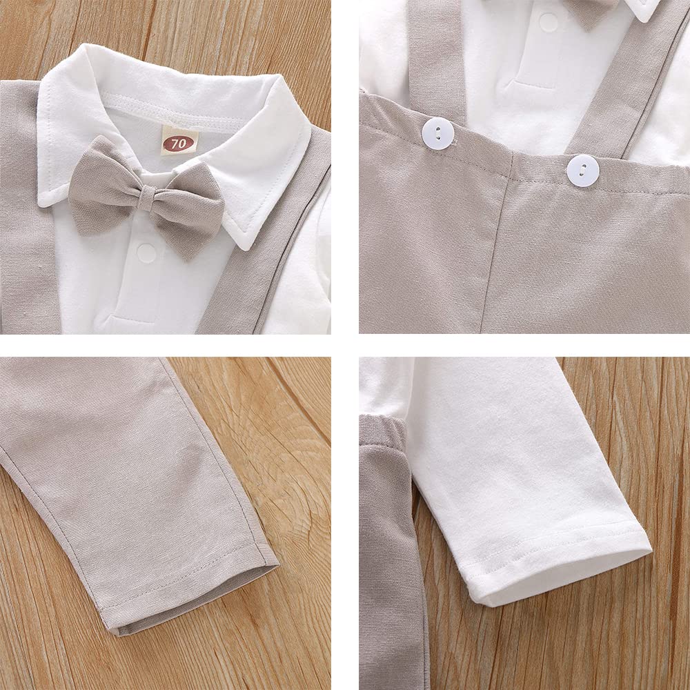 Traje de Bautizo para bebés, Conjuntos de Ropa de Caballero, Traje de Boda con Corbata de Manga Larga para niños pequeños para Primavera y otoño — view 6
