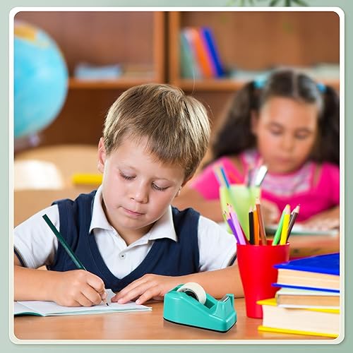 Miniatura 6 de Escritorio dispensador de cinta con 12 rollos de cinta pequeña transparente, repuestos de embalaje invisibles para envolver regalos, suministros