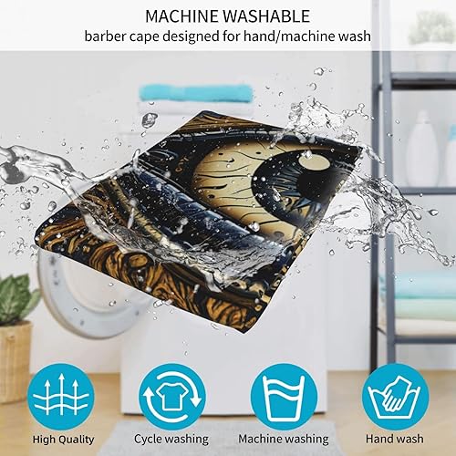 Miniatura 7 de Evil eyes talisman magic Gold Barber Cape for Men Professional Hairdressing Cutting Salon Cape Hair Styling Cape