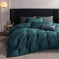 Vista 145 de MooMee Queen Duvet Cover Set, 100% Extra Long Staple Cotton 600 Thread Count Sateen Silky Soft Breathable Durable Luxury Hotel Quality Bedding Set