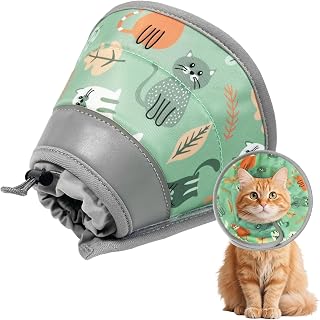Cat Necklace Adjustable Collar Cat Necklace, Anti-Bite Safety Collar, Collar Soft Collar for Cats, Puppies and Small Dogs (Green, M)