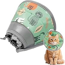 Cat Cone, Soft, Adjustable Elizabethan Collar, Stop Licking After Surgery, Pet Recovery Collar, Suitable for Kittens, Small Dogs, and Puppies (Mint Green, L)