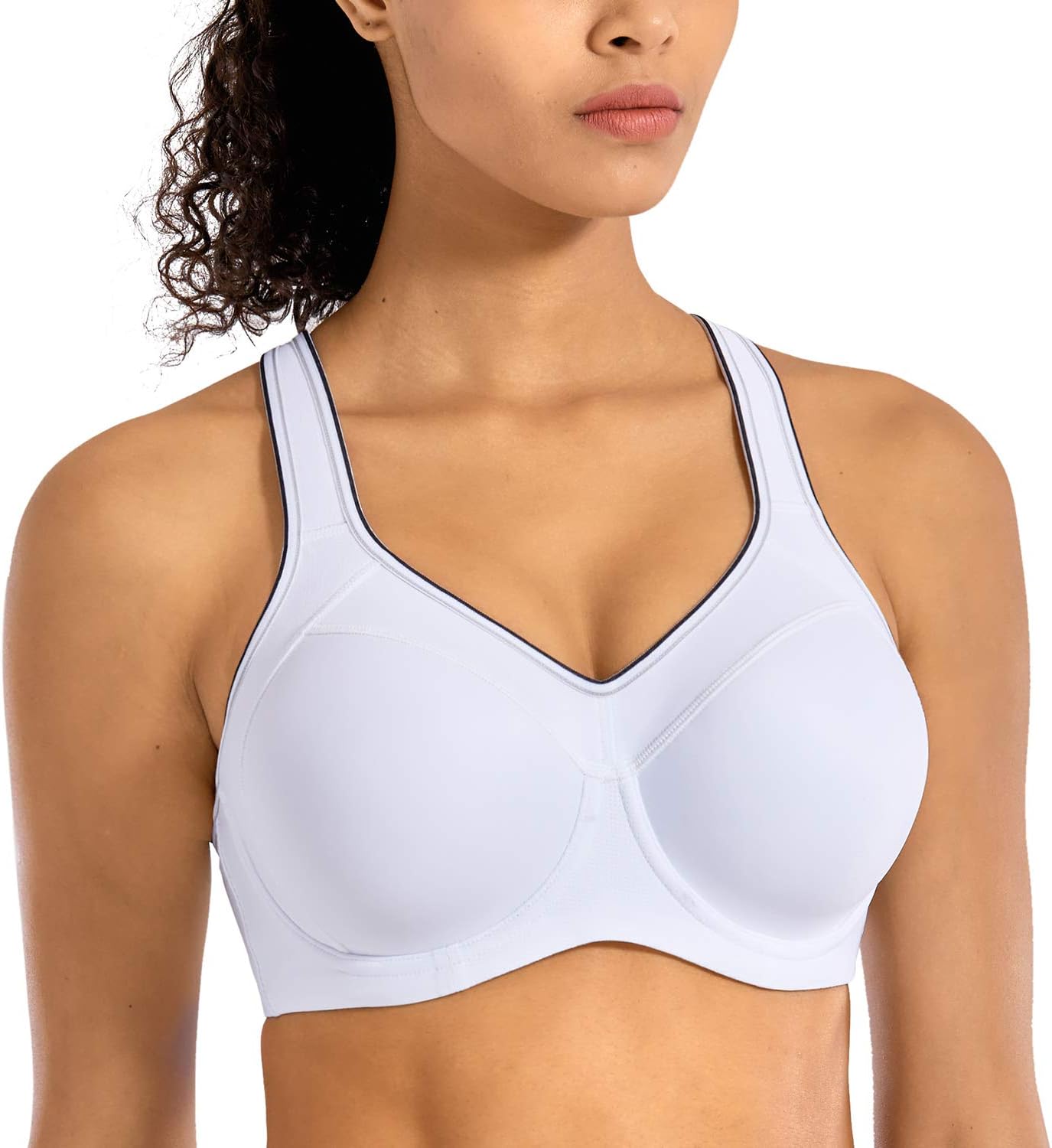 SYROKANWomen's Full Support Racerback Lightly Lined Underwire Sports Bra