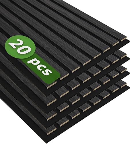 Miniatura 11 de Art3d Paquete de 4 paneles de listones de madera insonorizados de 12" x 93", paneles de pared acústicos de 31 pies cuadrados, paneles de pared 3D