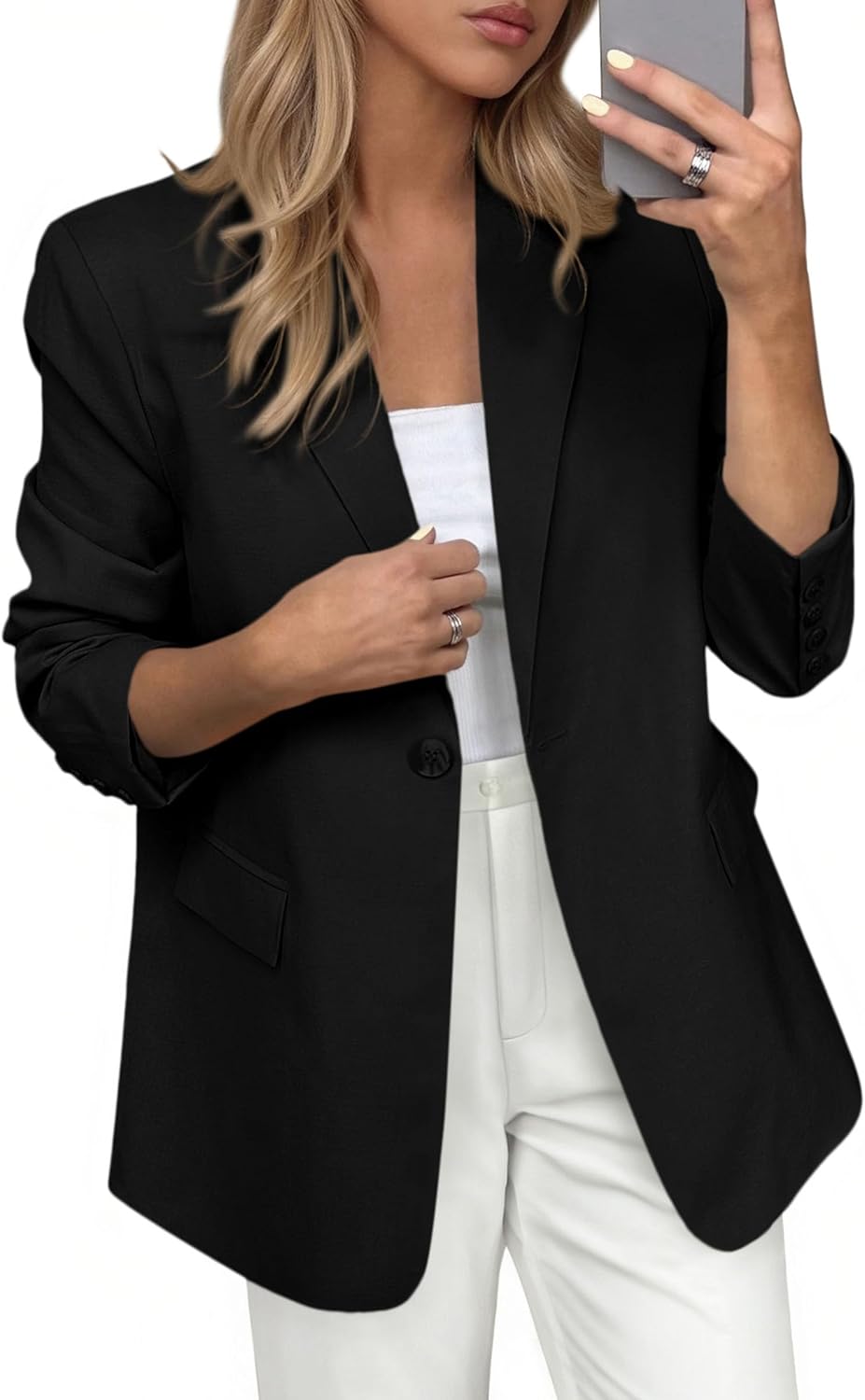 PRETTYGARDEN Blazers for Women Business Casual Outfits 2026 Spring Open Front Long Sleeve Suit Jackets Office Work Blazer