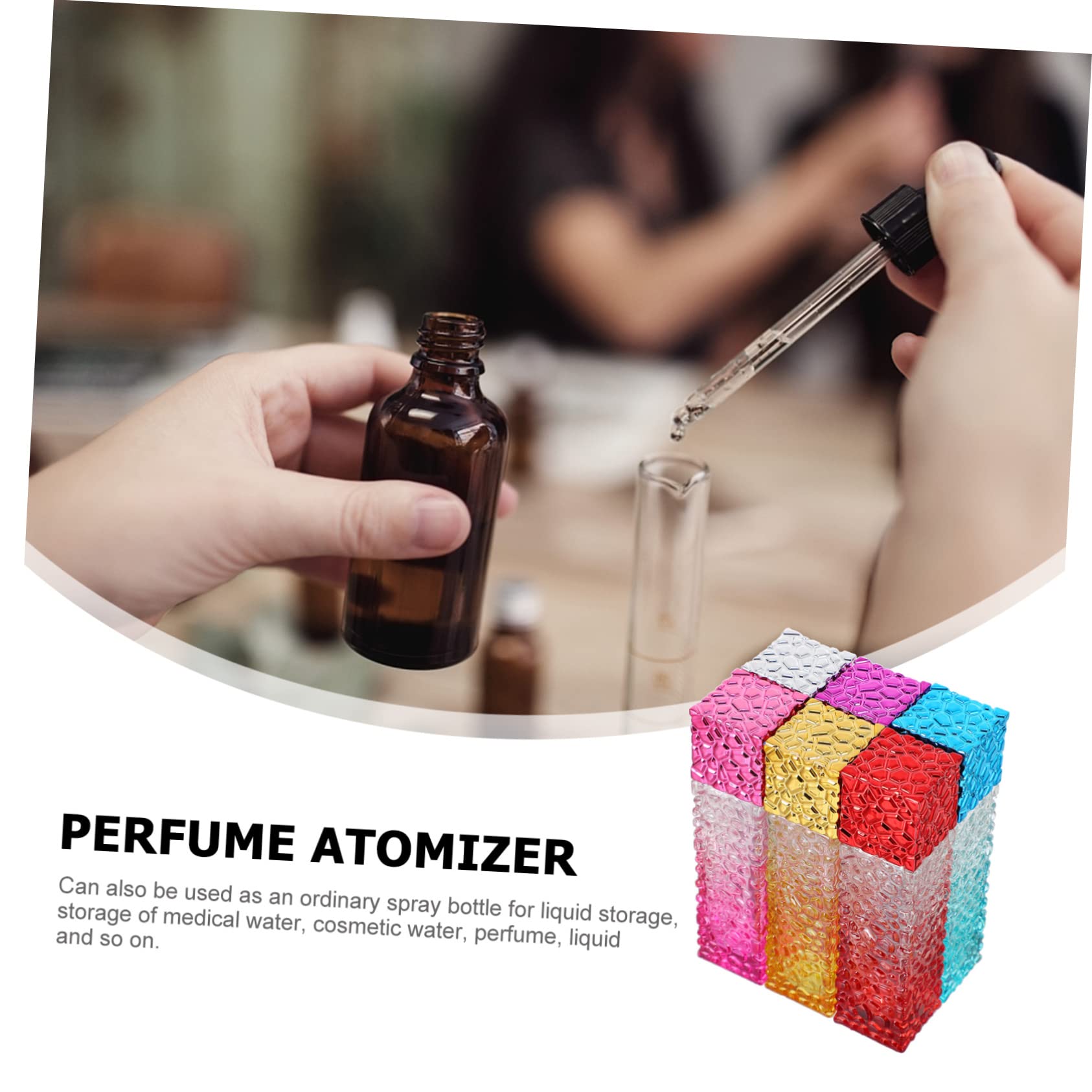 Nachfüllbare Duftflasche mit Farbverlauf 50ml Glas und Aluminium 6 Stück