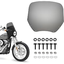 11&rdquo; Smoked Motorcycle Windshield Custom Fit for BOSYCY 11" 15" Fairing Windshield Kit | Motorbike Windscreen w/ Screws, 11 Inch Hard PC Wind Deflector, Custom Fits BOSYCY Harley Dyna Sportster Street Bob