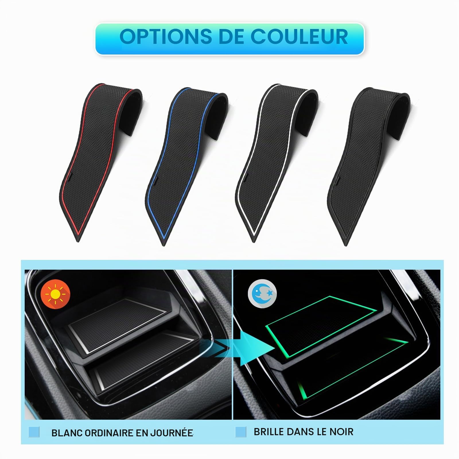 CDEFG Compatible avec Opel Corsa F 2020-2024 2025 Tapis Anti-poussière Antidérapante Corsa F Porte Intérieure Tasse Boîte de Bras Tapis de Stockage Corsa F Frein Manuel Accessoires (Noir)