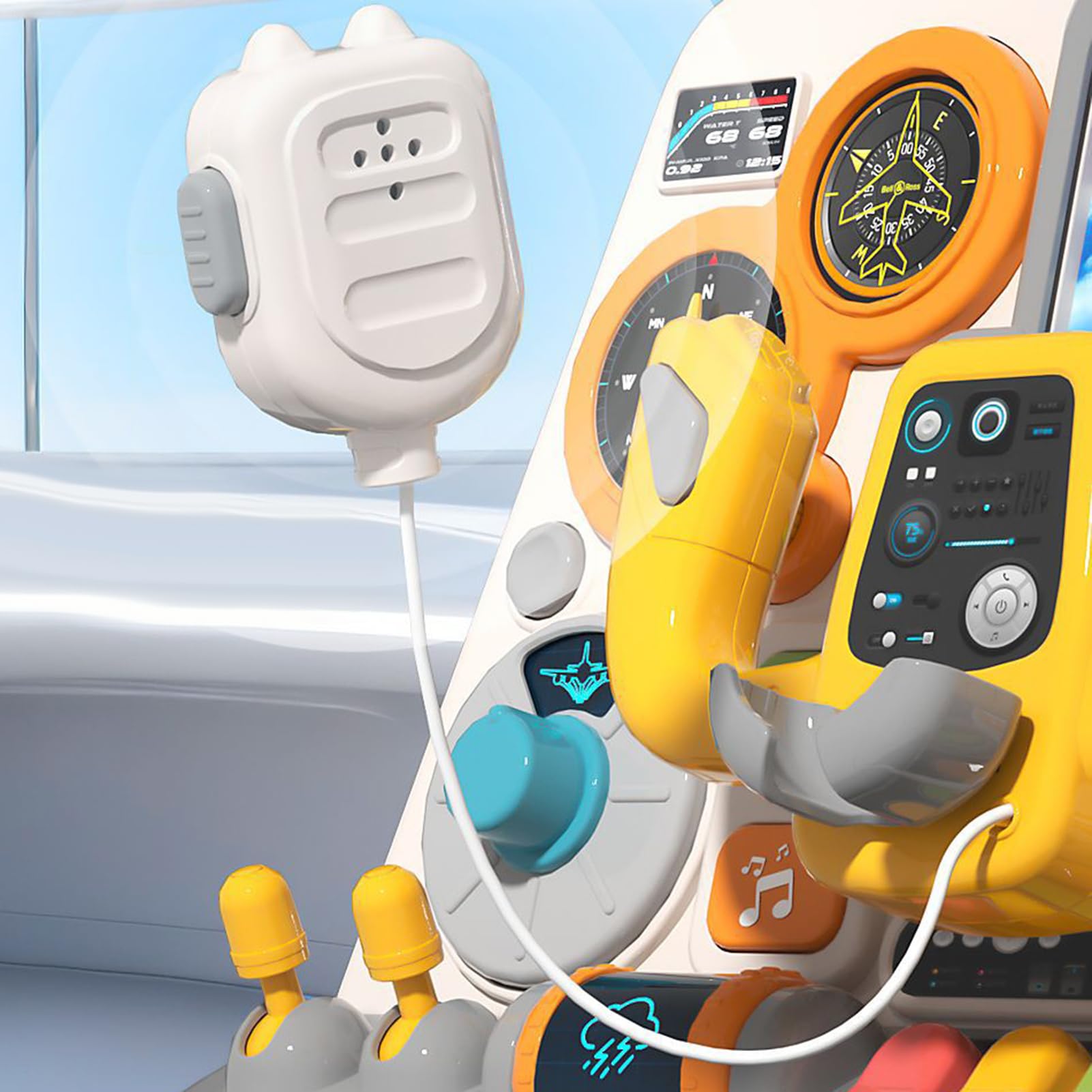 Generisch Jouet simulateur de cockpit d'avion, jeu de cockpit interactif, lumière et son, jouet interactif réaliste pour enfants, pour filles, maternelle, activités intérieures