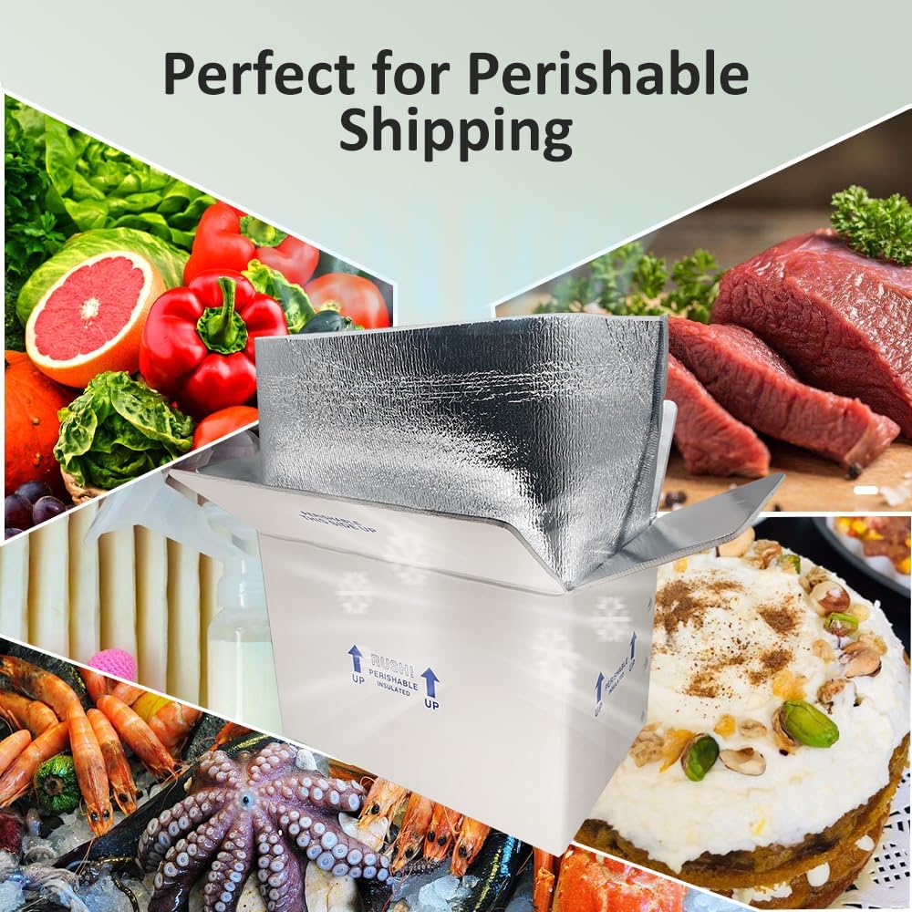 15x10x11'' Insulated Shipping Boxes with Bag Liners, Styrofoam Cold Mailer, Foam Cooler Containers, for Shipping Packaging Perishable Frozen Food, Cake, and More (4 Pack)
