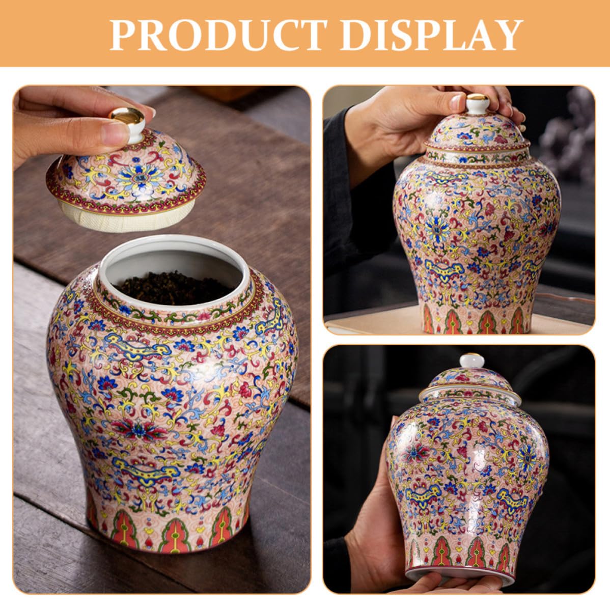 INOOMP Luftdichte Keramik Teedose im Vintage Palaststil für Losen Tee