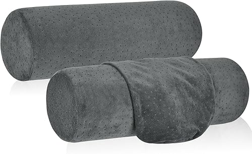 2 fundas de almohada de terciopelo de 18 x 6 pulgadas, con cuello cilíndrico, para dormir, redondas, con cremallera, para almohada cilíndrica