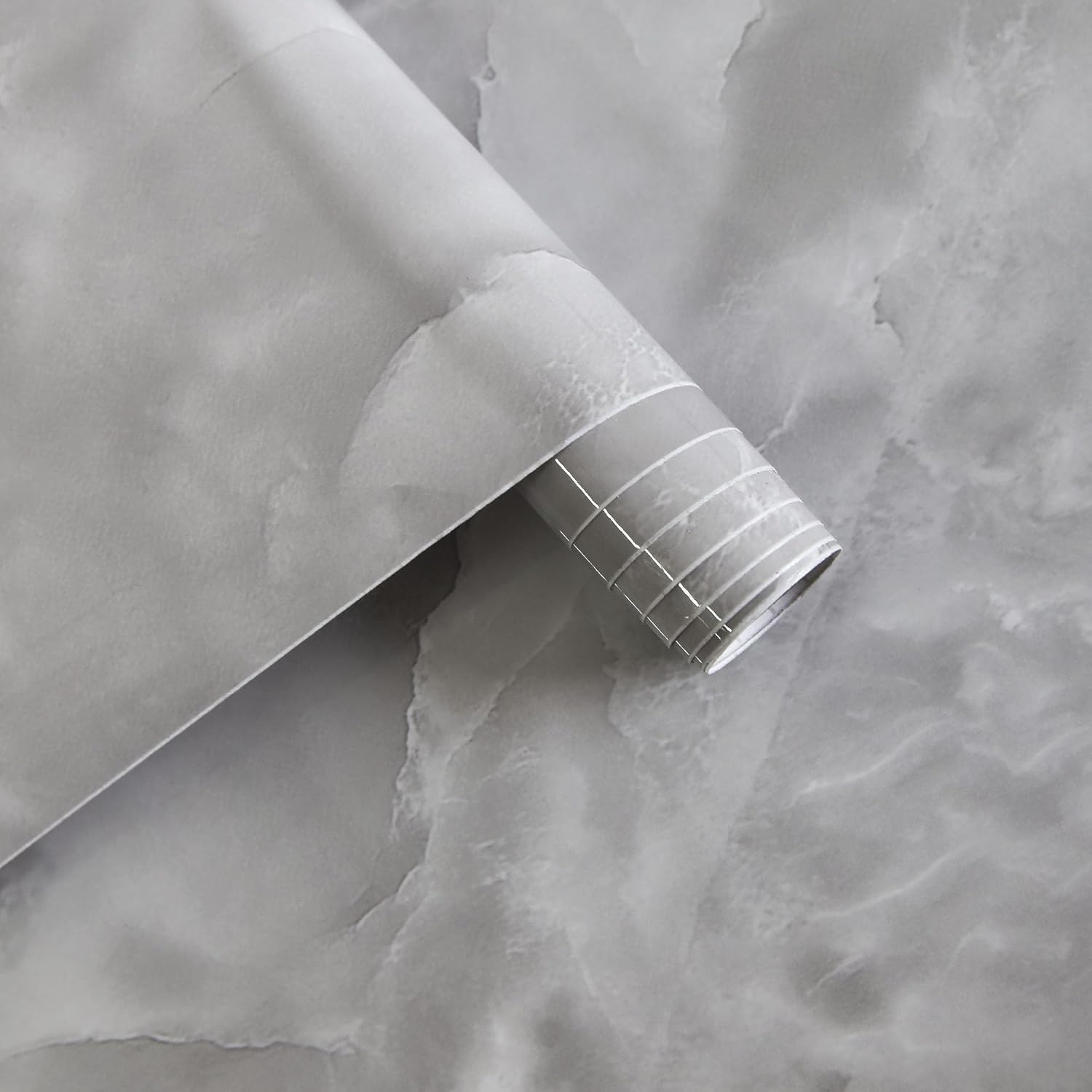 JSEVEM 31"×354" Extra Wide Thick Grey White Cloud Pattern Marble Wallpaper Peel and Stick Waterproof Gray White Marble Contact Paper Vinyl Granite Wall Sticker for Bedroom Bathroom Living Room Walls