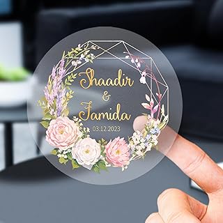 Custom Stickers Personalized Stickers Lables for Businesses Logo and Name,Birthday Party Baby Candy Candle Gift Boxes Wedding Favors Labels Thank You Stickers (Transparent Stickers-Foil)