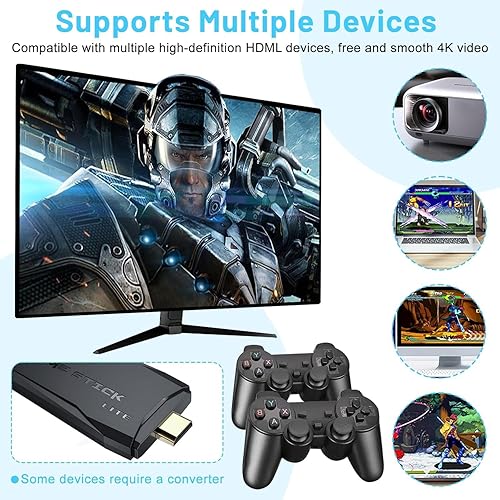 Miniatura 5 de Consola de juegos retro inalámbrica mejorada 2025, Plug & Play Video TV Game Stick con salida HDMI 4K, 9 emuladores integrados, más de 20.000