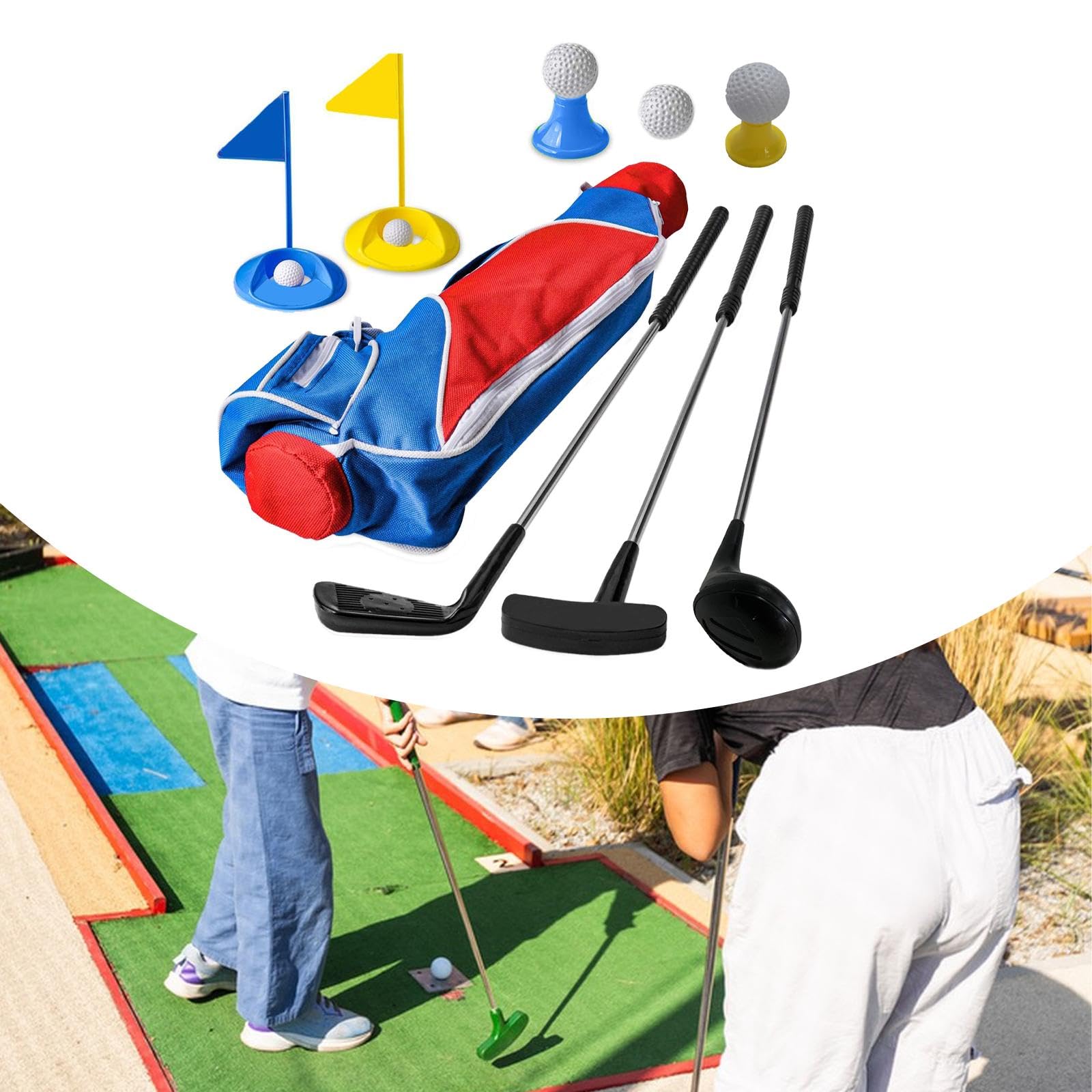 Juego de Palos de Golf Portátiles Y Educativos para Niños, Ideales para El Jardín, Interiores Y Patios Traseros.