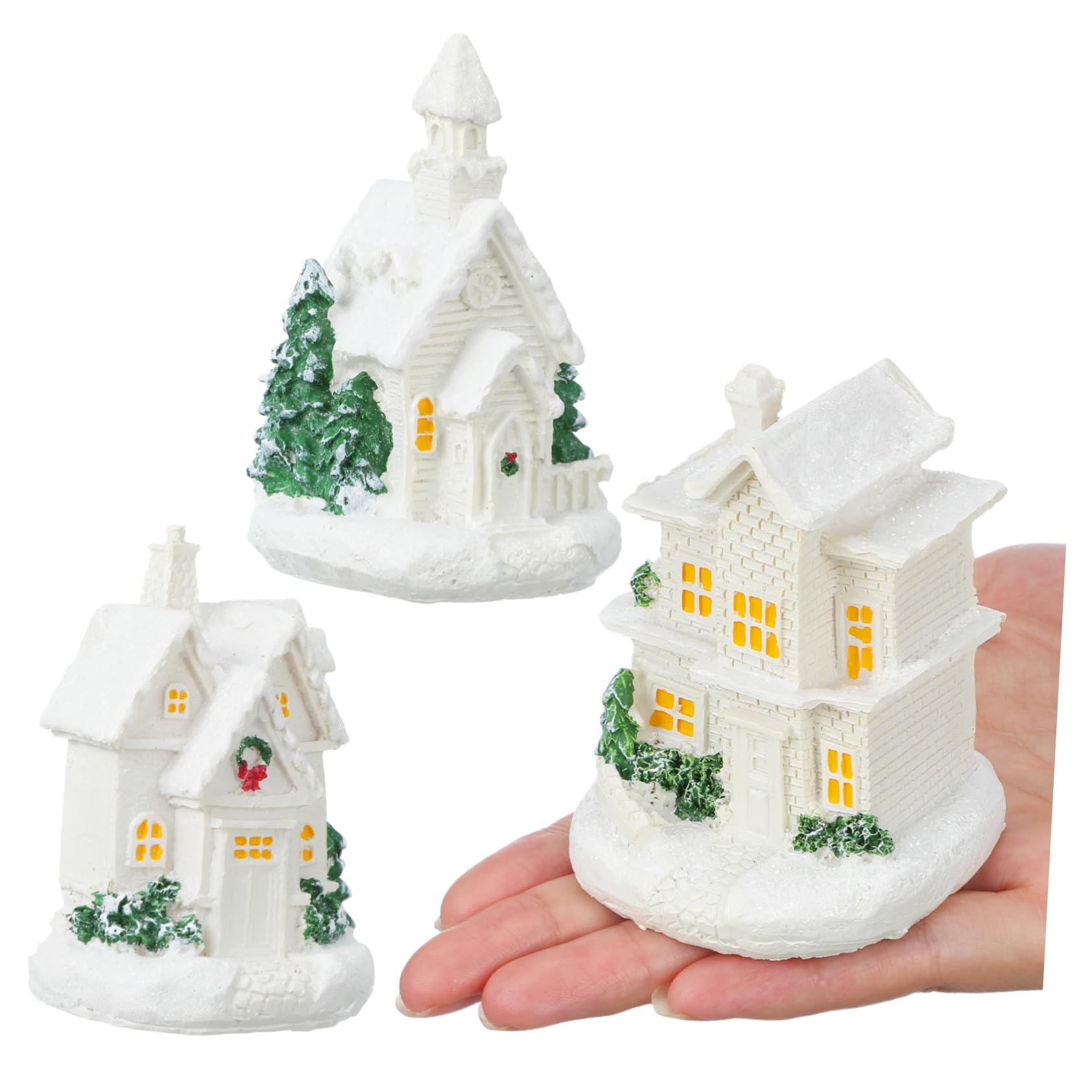 Figuras de Mini Pueblos Navideños Amosfun: el regalo ideal para iluminar el centro de mesa