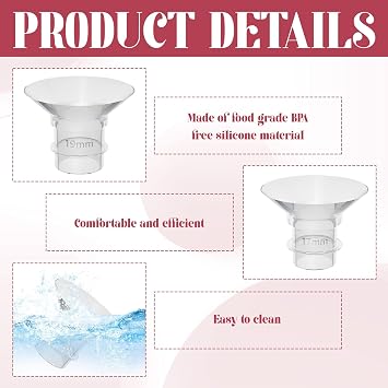 4Pcs Flange Inserts for Breast Pump,17mm and 19mm Flange Insert,Replacement Breast Pump Flange for Momcozy S9/S9Pro/S12/S12Pro Medela/Willow