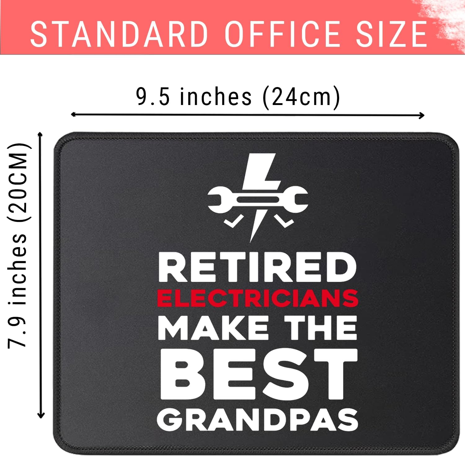 Retired Electrician Mouse Pad, Lineman Wireman Powerline Technician Present, Office Desk Accessory Mousepad, 2 Pack image 2