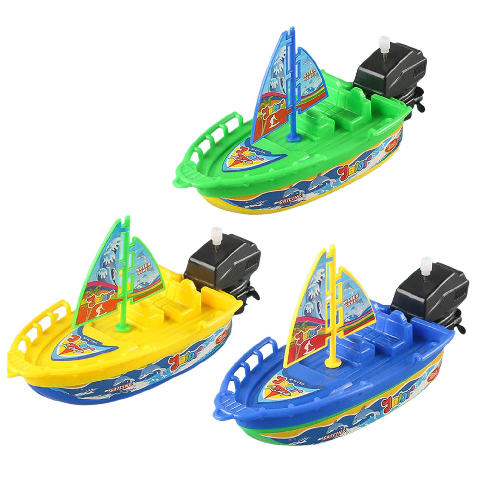 Generisch Wind-up Boat Bath Toy Set Children's Water Toy Movement Motor Boat Speedboat Fun Educational Toy (C, One Size)
