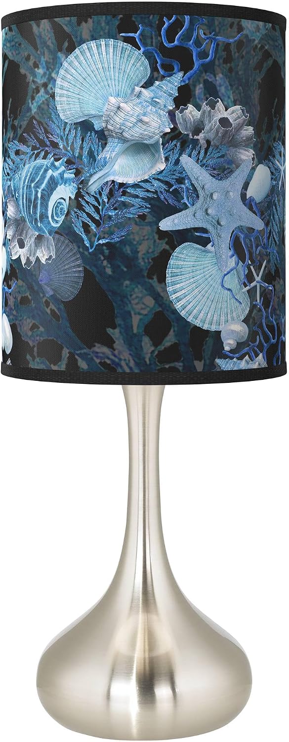 Giclee Glow Droplet 23 1/2" High Coastal Blue Seas Print Shade Table Lamp