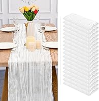 Vista 327 de Showgeous 10 Pack Baby Pink Cheesecloth Table Runner 10FT Long Semi-Sheer Gauze Table Runner Boho or Rustic Wedding Decor for Wedding Decor Arch