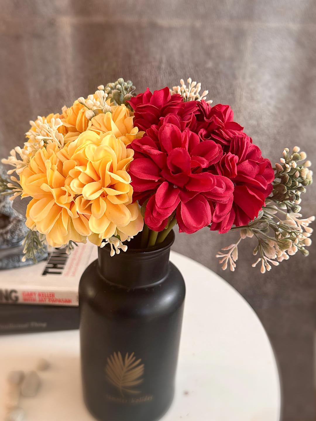 TIED RIBBONS Polyester Set Of 2 Artificial Hydrangea Dahlia Flowers Bunch(Multi,24.1 Cm)For Home Decor Vase Pot Living Room Bedroom Kitchen Office Table Decoration Items(Pot Not Included) (B0CK5TP7K9) Amazon Price History, Amazon Price Tracker