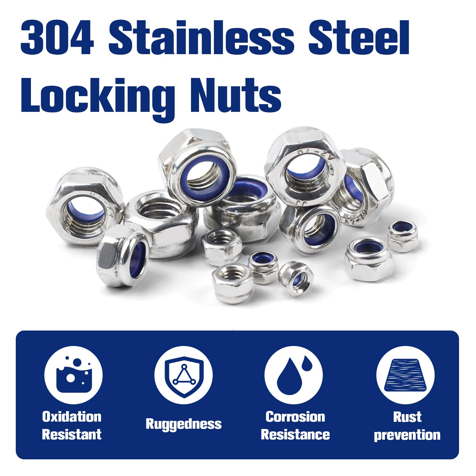 150/182Pcs Controdado In Nylon 304 Acciaio Inossidabile M3 M4 - Foto 5