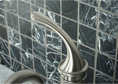 Miniatura 2 de Kingston Brass KB1428GL - Grifo georgiano para fregadero con placa de cubierta opcional, níquel cepillado